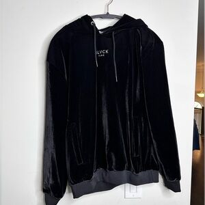 Blvck Paris Sweater Mens Medium Black Velvet Hoodie
